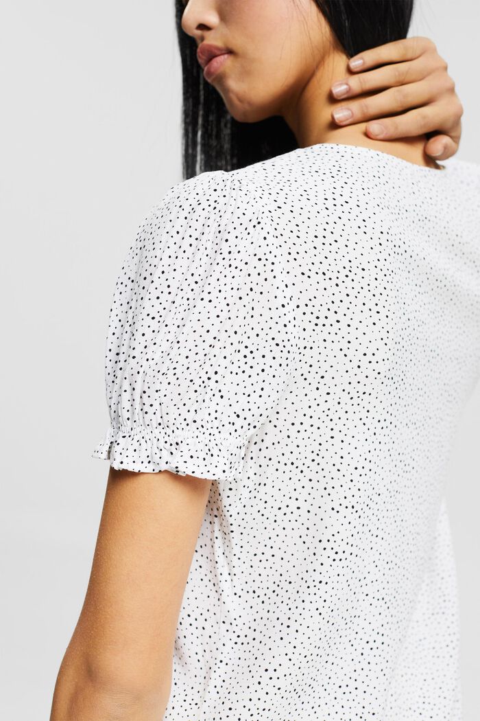 Crêpe blouse with a print, LENZING™ ECOVERO™, NEW OFF WHITE, detail image number 2
