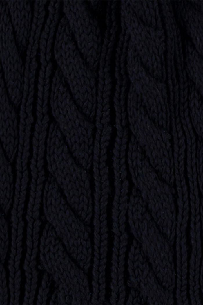 Blended cotton knitted scarf, NAVY, detail image number 2