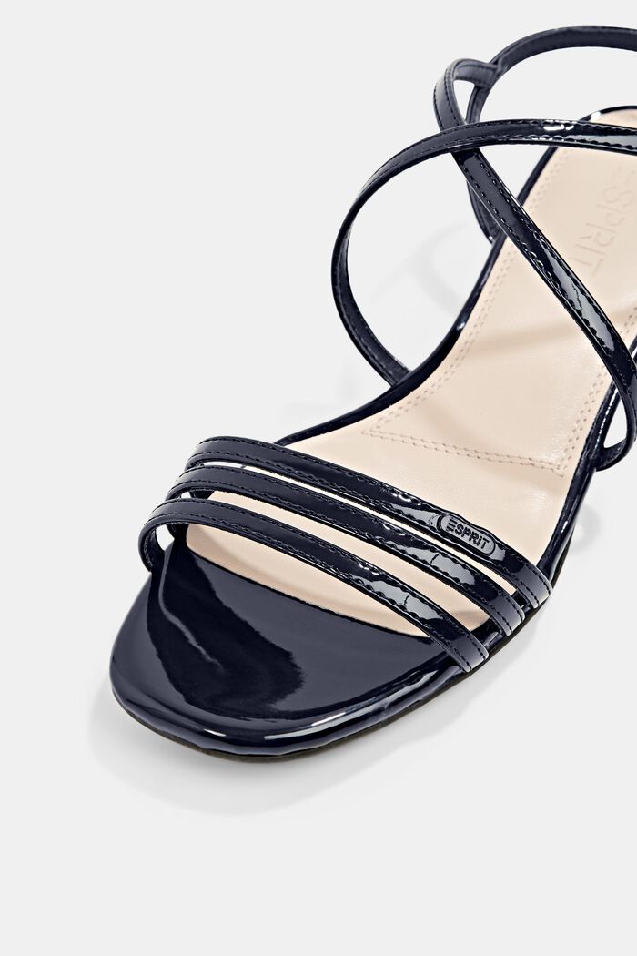 Strappy sandals made of faux patent leather, NAVY, detail image number 2