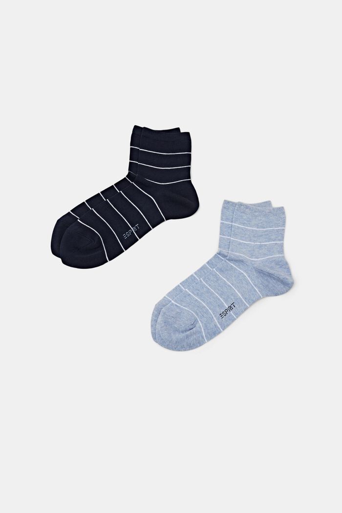 2-Pack Striped Chunky Knit Socks, NAVY/BLUE, detail image number 0