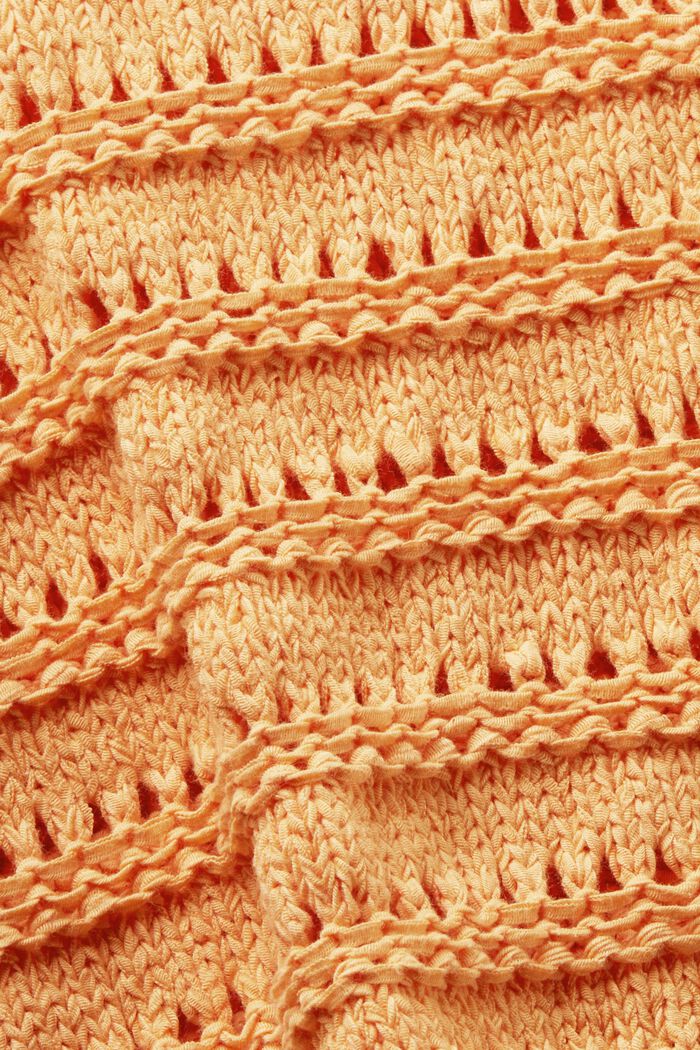 Open-Knit Sweater Cardigan, PASTEL ORANGE, detail image number 5