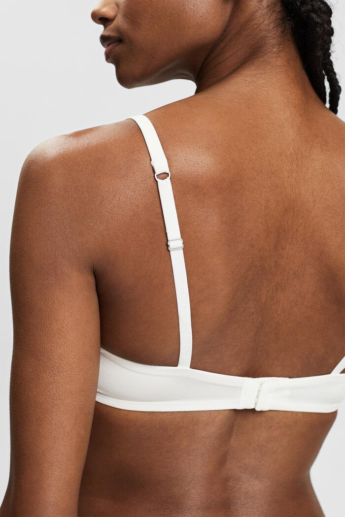 Logo Padded Underwired Push-Up Bra, OFF WHITE, detail image number 3