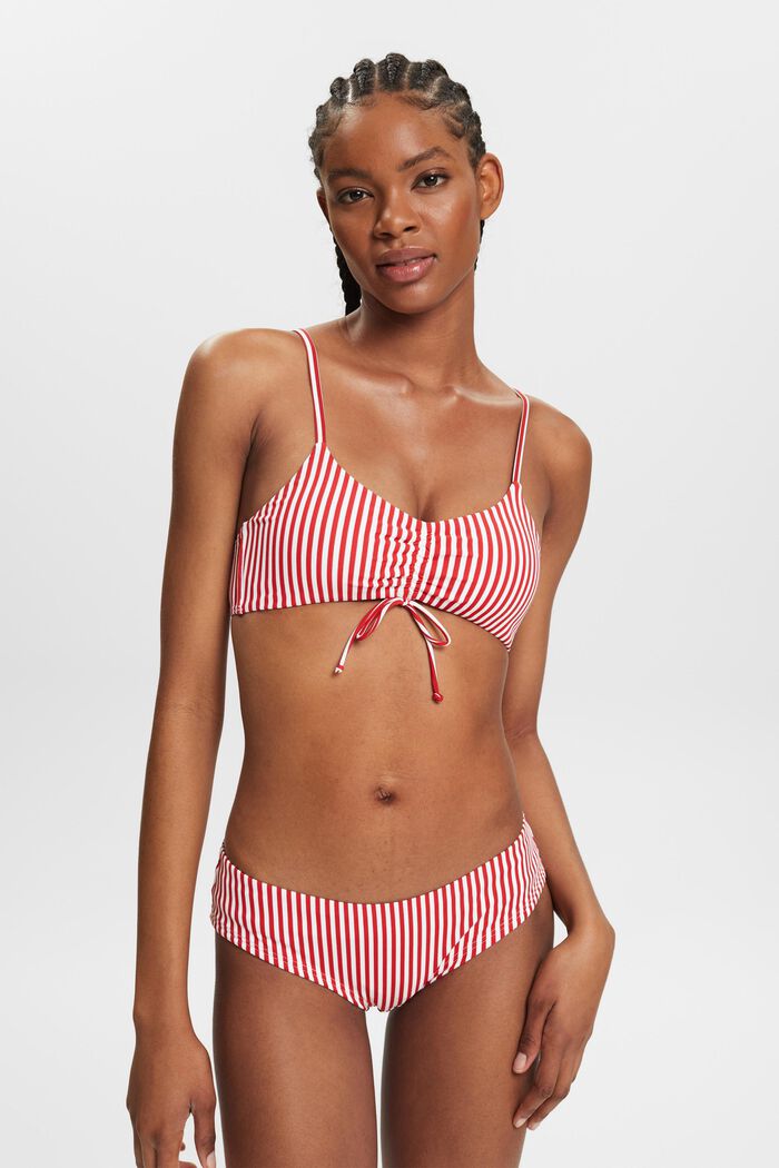 Striped Bikini Bottoms, DARK RED, detail image number 0