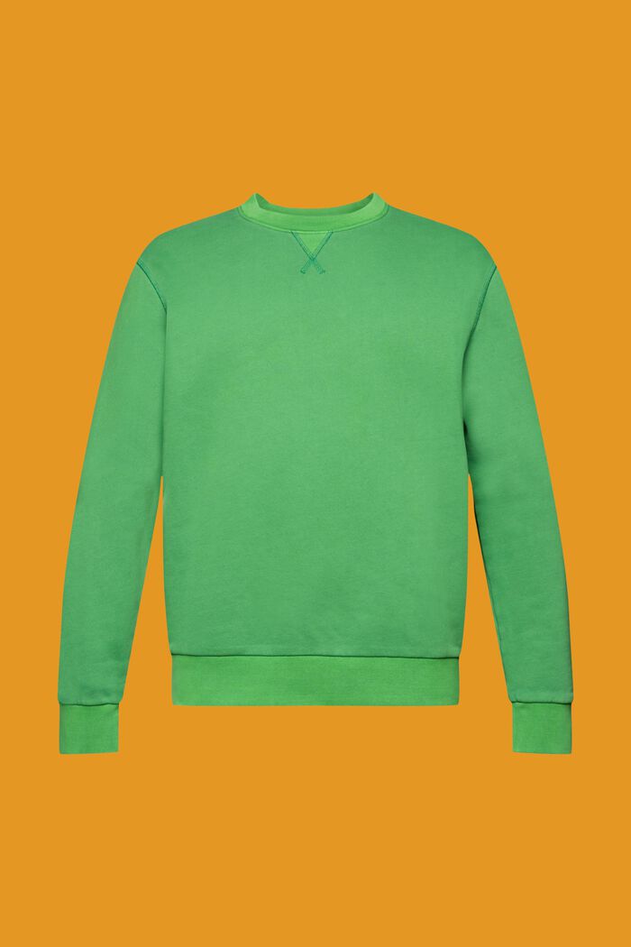 Plain regular fit sweatshirt, GREEN, detail image number 5