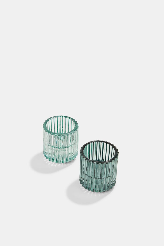 Set of two candle holders with double function, GREEN, detail image number 2