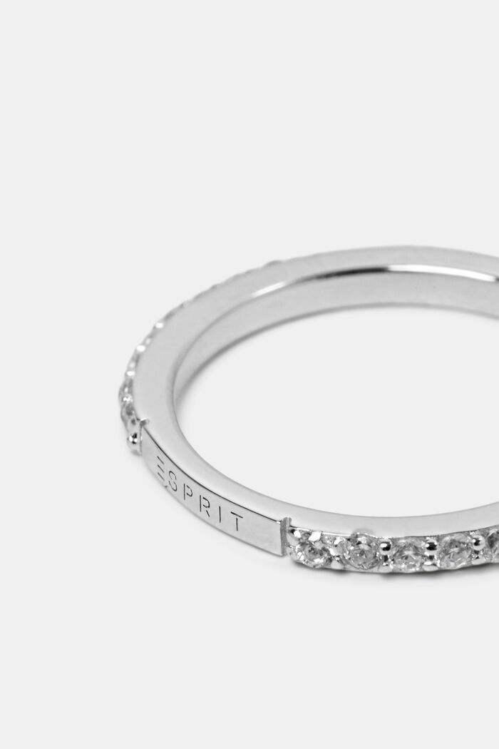 Sterling Silver Zirconia Ring, SILVER, detail image number 1
