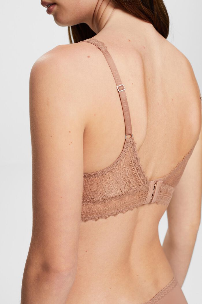 Push-Up Graphic Lace Bra, BEIGE, detail image number 3