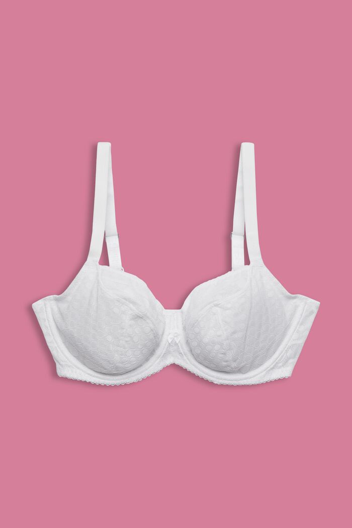 Recycled: underwired bra for larger cup sizes, WHITE, detail image number 1