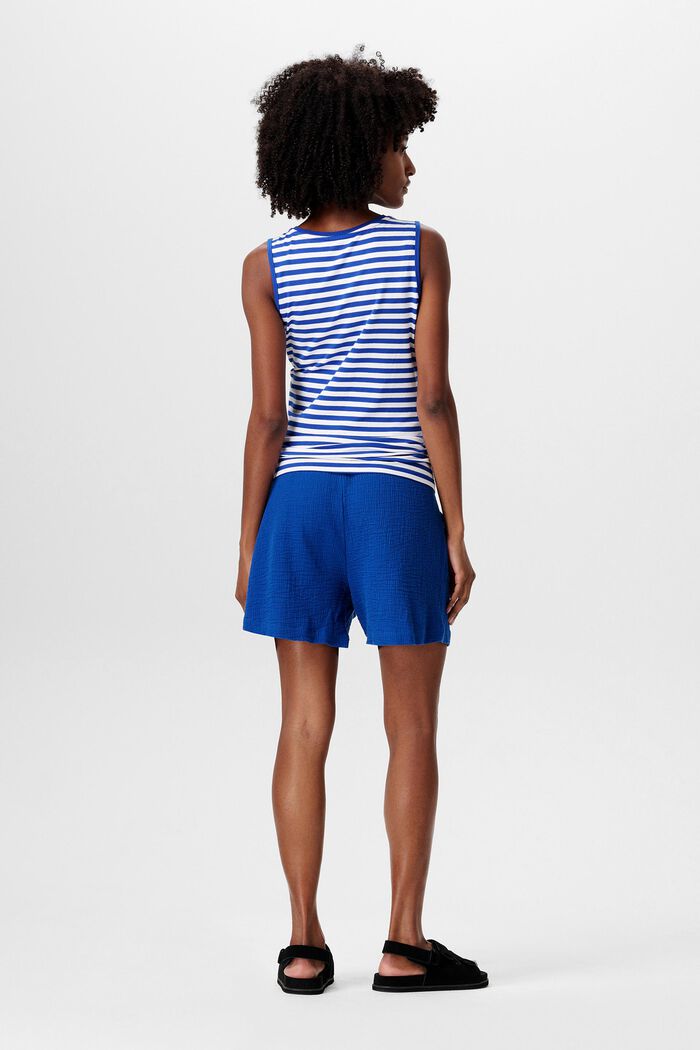 MATERNITY Striped Sleeveless T-Shirt, ELECTRIC BLUE, detail image number 3