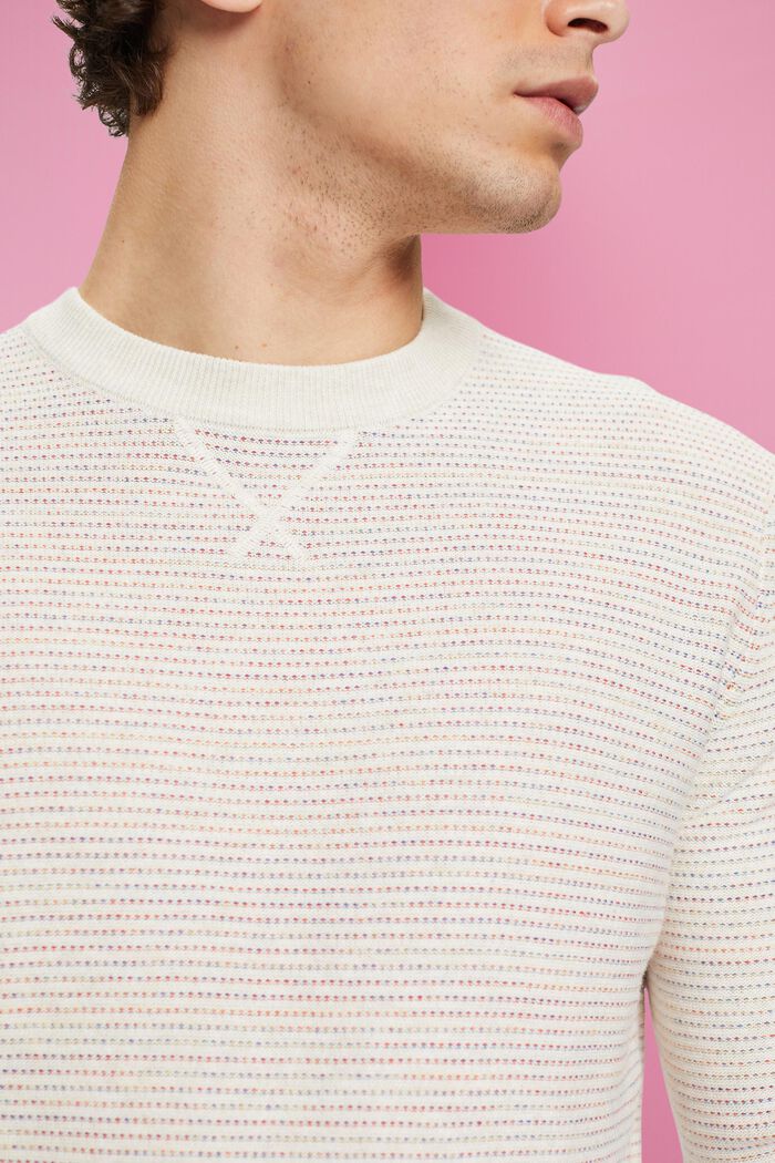 Colourful striped jumper of organic cotton, OFF WHITE, detail image number 2