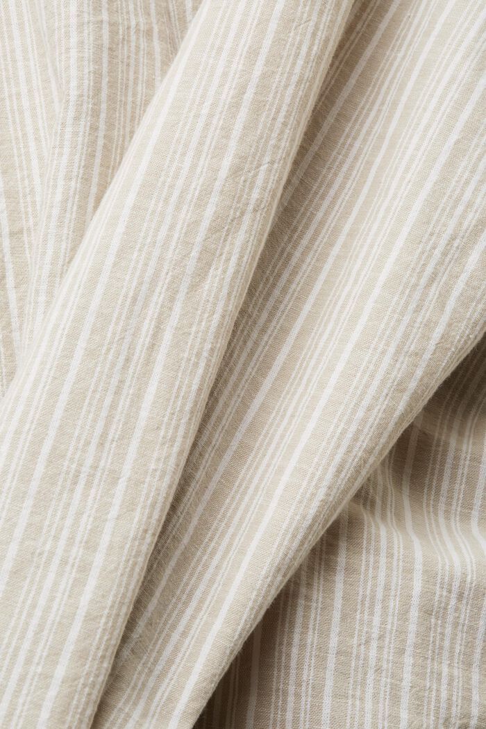 Striped shirt with linen, DUSTY GREEN, detail image number 5