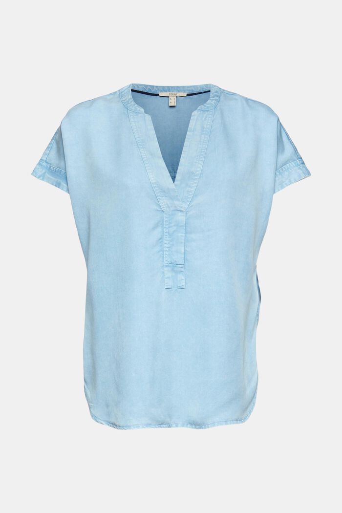 Made of TENCEL™: casual blouse, GREY BLUE, overview