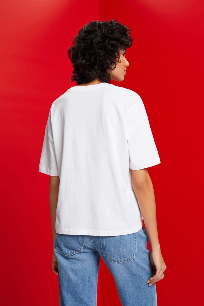 Printed Cotton T-Shirt, WHITE, detail image number 3