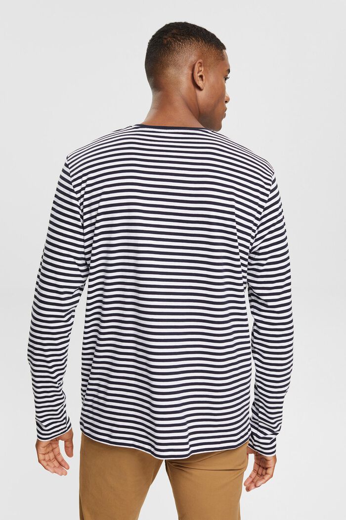 Long sleeve top with a striped pattern, NAVY, detail image number 3