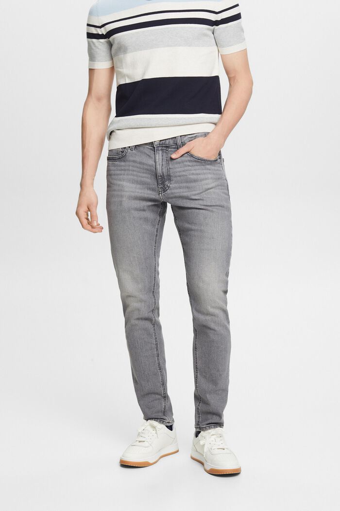 Mid-Rise Slim Tapered Jeans, GREY MEDIUM WASHED, detail image number 0