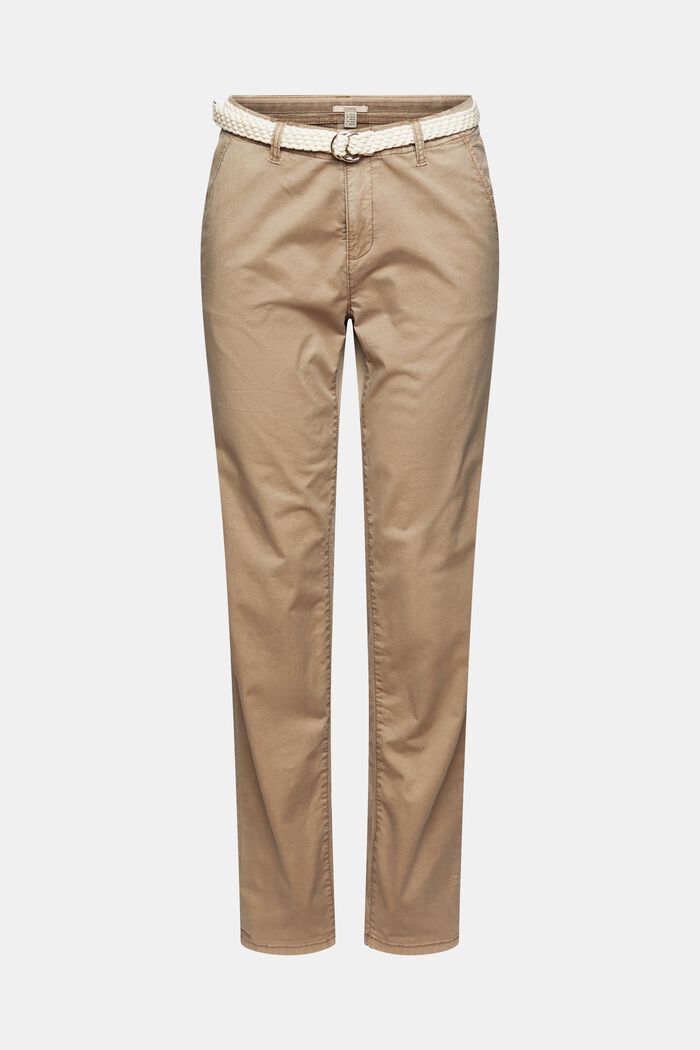 Chinos with braided belt, TAUPE, detail image number 2