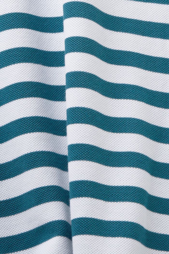 Striped slim fit polo shirt, PETROL BLUE, detail image number 4