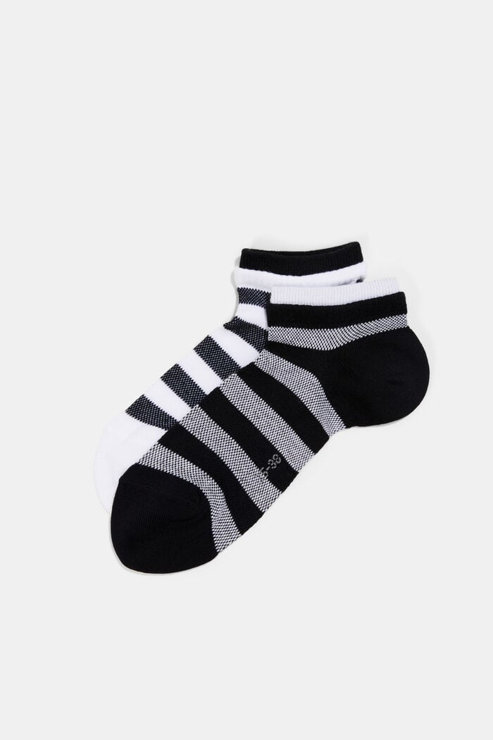 Two pack of trainer socks made of cotton mesh, BLACK, detail image number 0