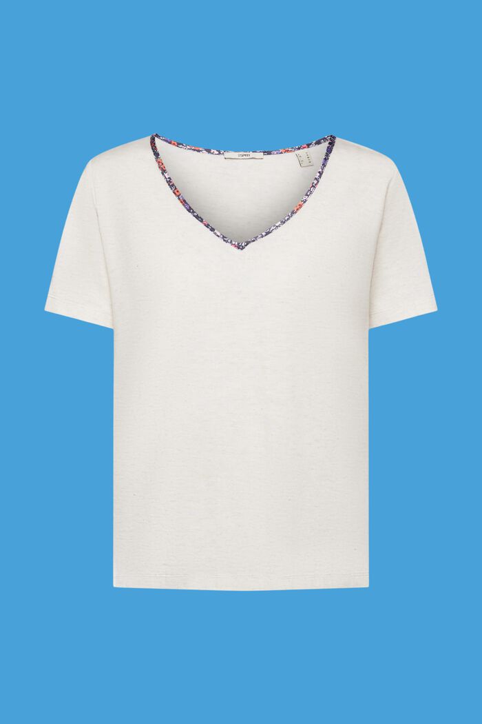 T-shirt with floral V-neckline, ICE, detail image number 5