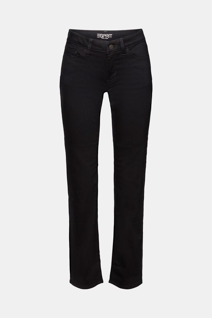 Mid-Rise Straight Jeans, BLACK RINSE, detail image number 5