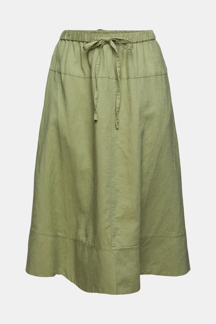 Midi skirt made of blended linen