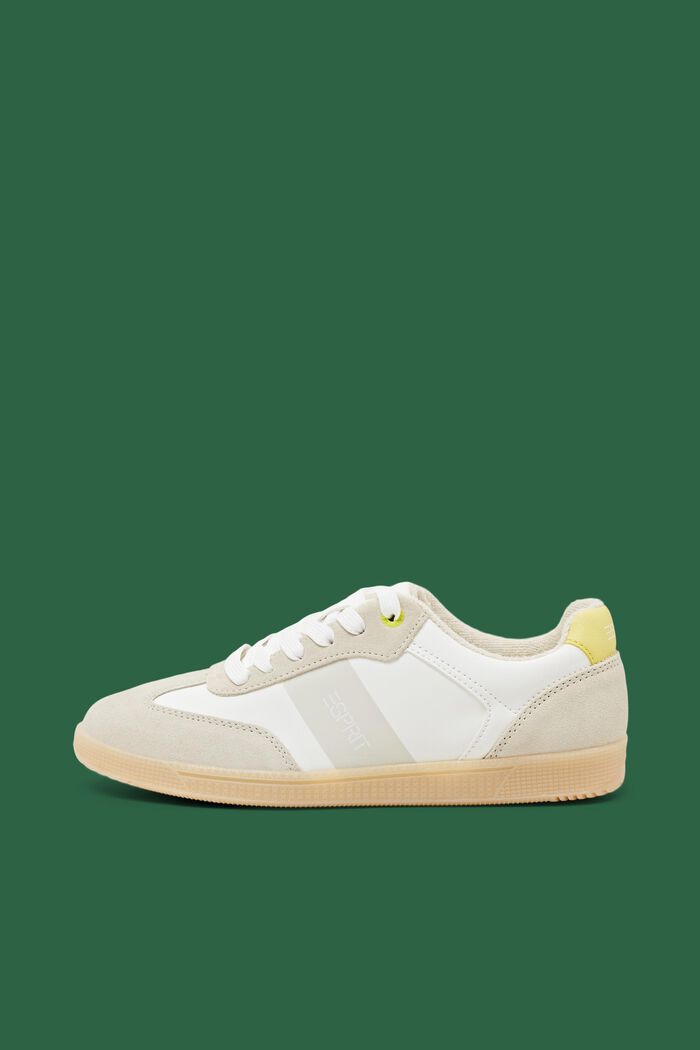 Mix-Material Sneakers, PASTEL YELLOW, detail image number 0