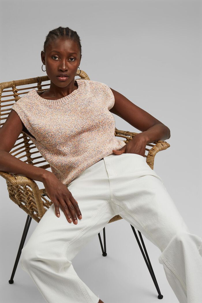 Relaxed 7/8-length trousers in a garment-washed look, organic cotton, OFF WHITE, detail image number 5
