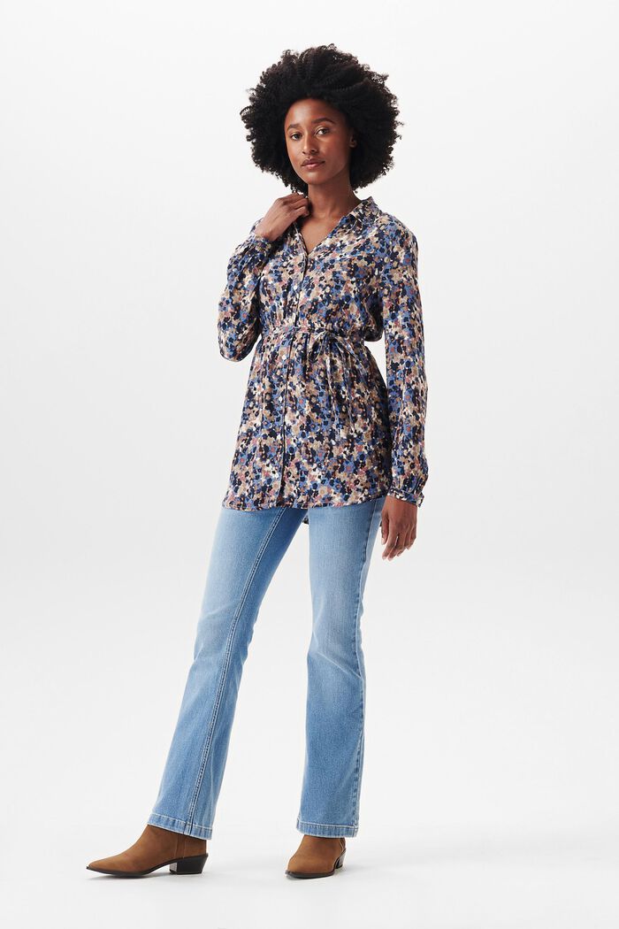 Patterned blouse, BLUE, detail image number 1