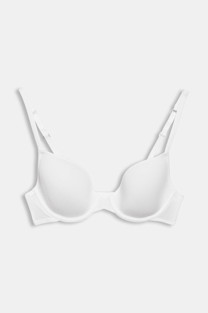 Recycled: padded underwire bra made of microfibre, WHITE, overview