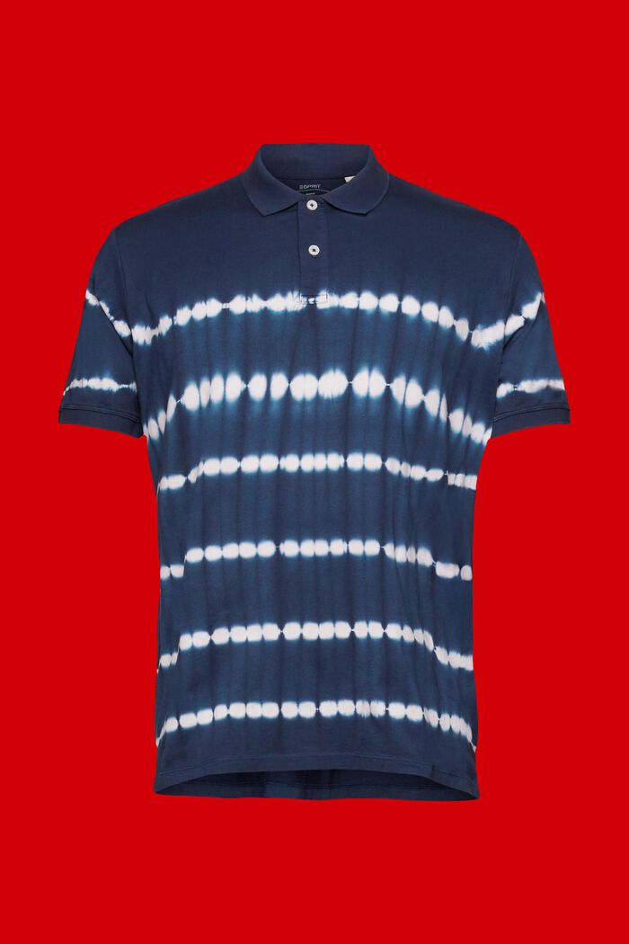 Tie-dyed cotton polo shirt, NAVY, detail image number 6