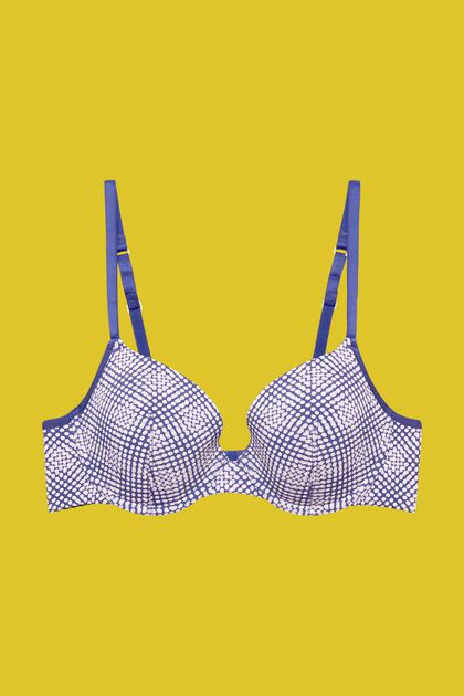 Padded and underwired bra with geo print
