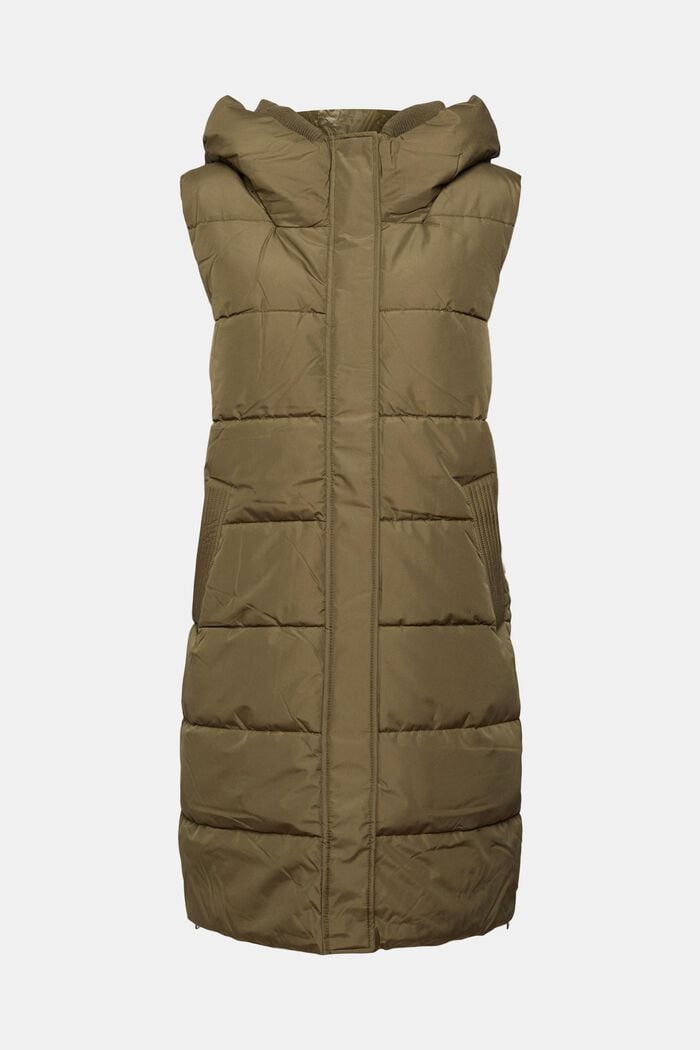 Quilted body warmer with hood