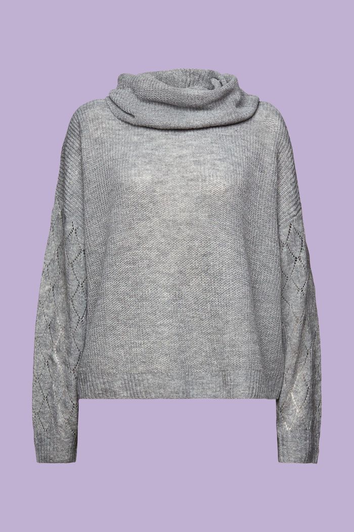 Cowl Neck Sweater, MEDIUM GREY, detail image number 5