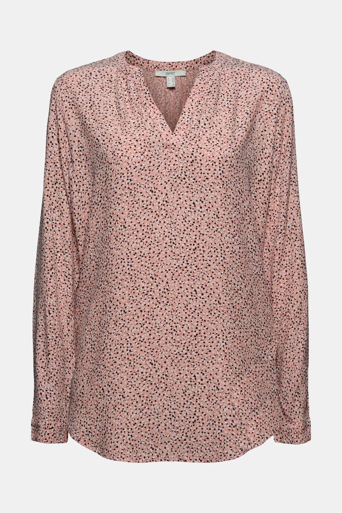 Patterned print blouse made of LENZING™ ECOVERO™, LIGHT PINK, overview
