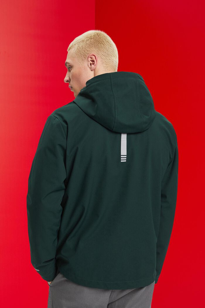 Softshell jacket with a hood, DARK TEAL GREEN, detail image number 3
