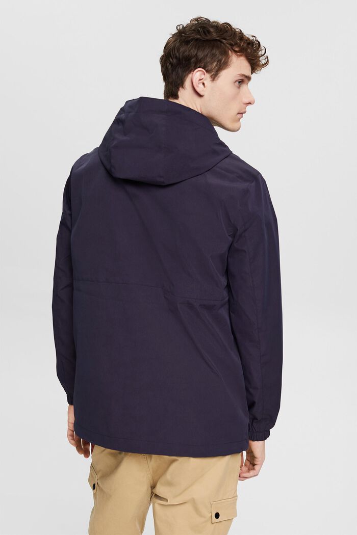 Hooded outdoor jacket made of recycled material, NAVY, detail image number 3