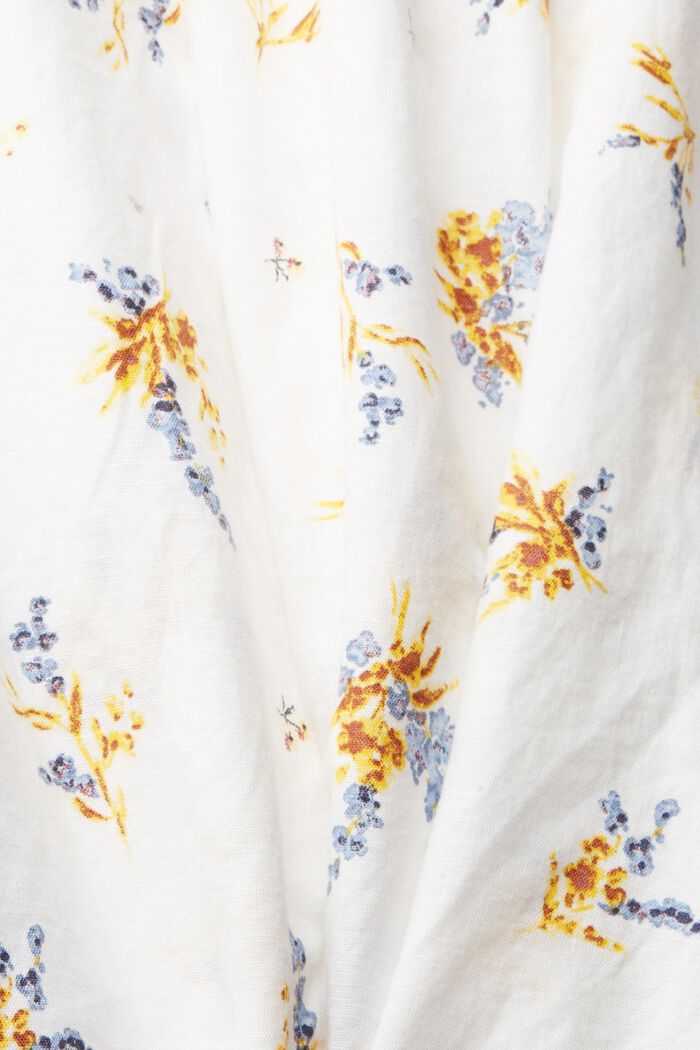 Blended linen blouse with a floral pattern, OFF WHITE, detail image number 4