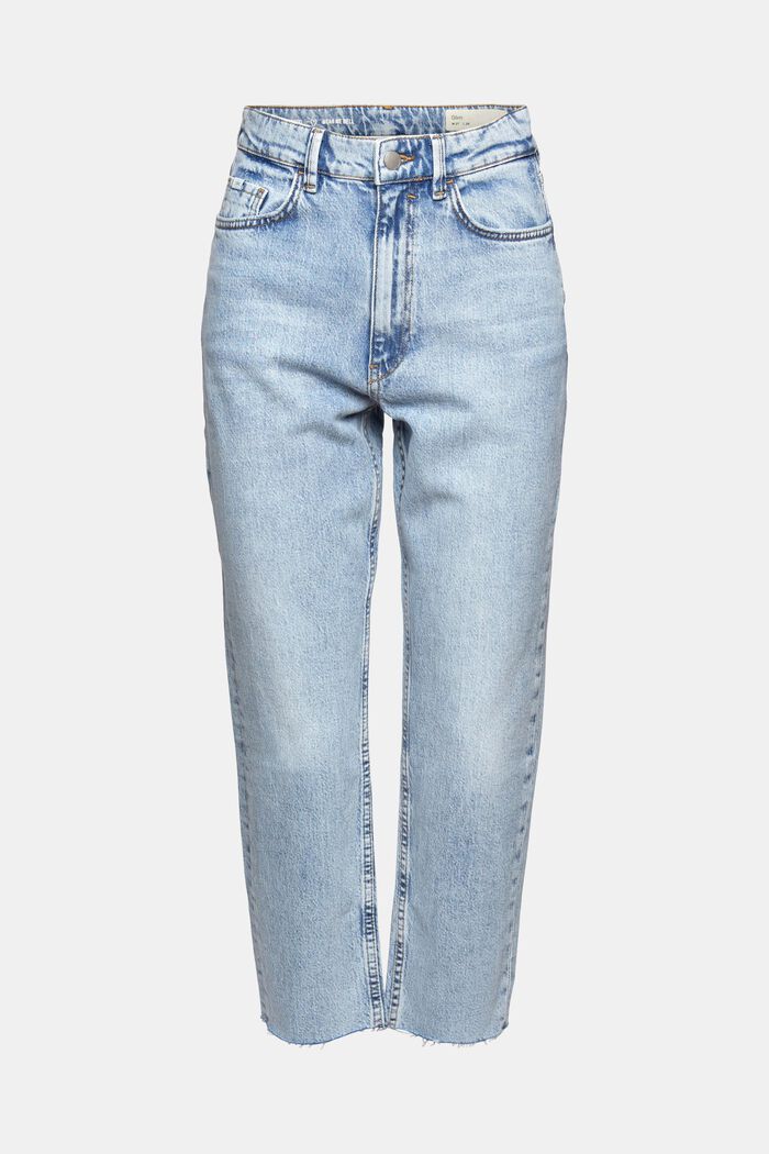ESPRIT - Cropped cotton blend jeans at our online shop