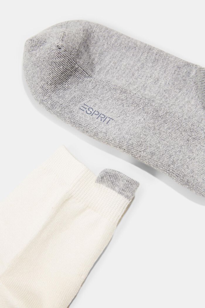 Double pack of short socks with a towelling sole, GREY/WHITE, detail image number 1