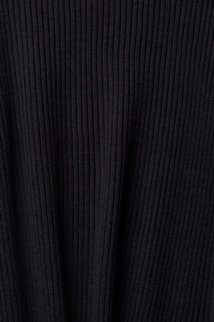 Ribbed jumper with ruffles, TENCEL™, BLACK, detail image number 1