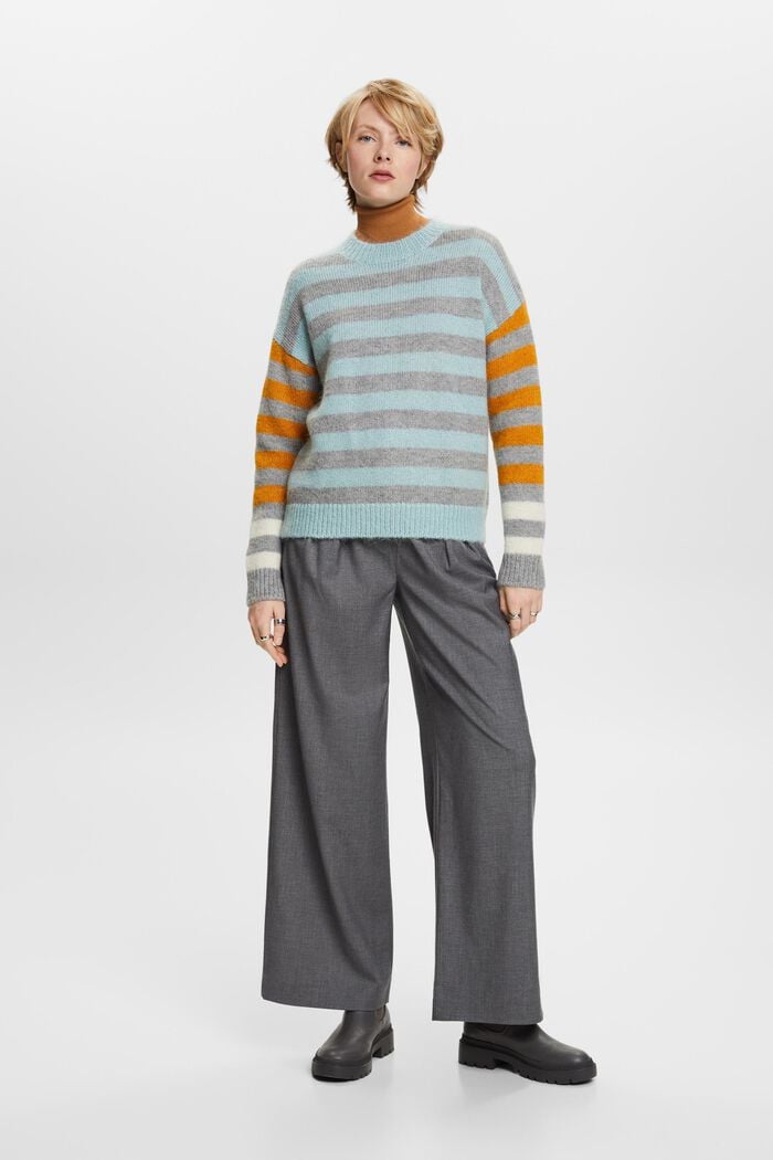 Wool-Mohair Blend Sweater, MEDIUM GREY, detail image number 0