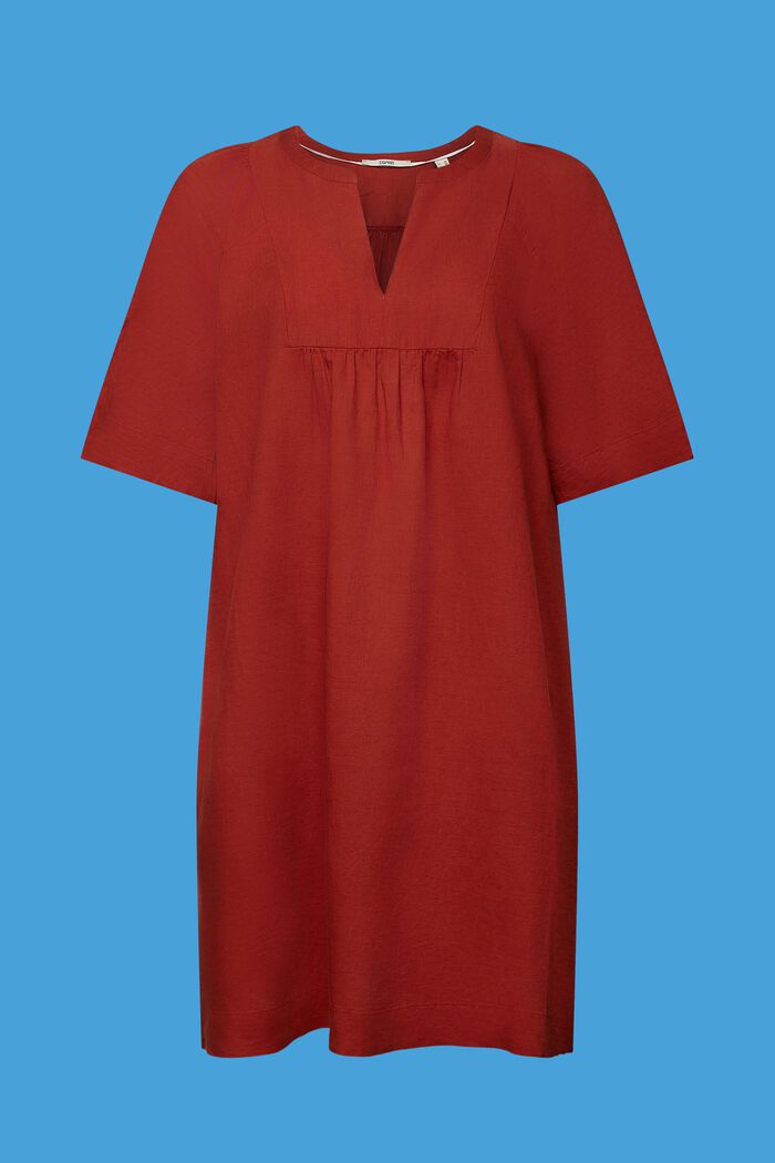 Mini dress, cotton-linen blend, TERRACOTTA, detail image number 6