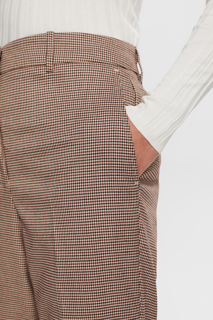 Wide Leg High-Rise Houndstooth Pants, SAND, detail image number 2