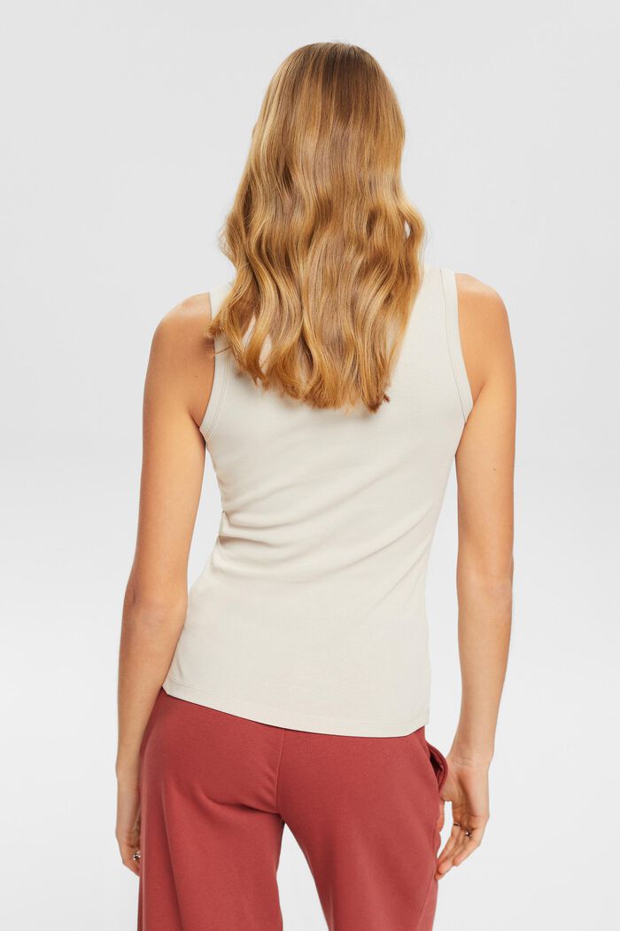 Organic cotton sleeveless top, LIGHT TAUPE, detail image number 3