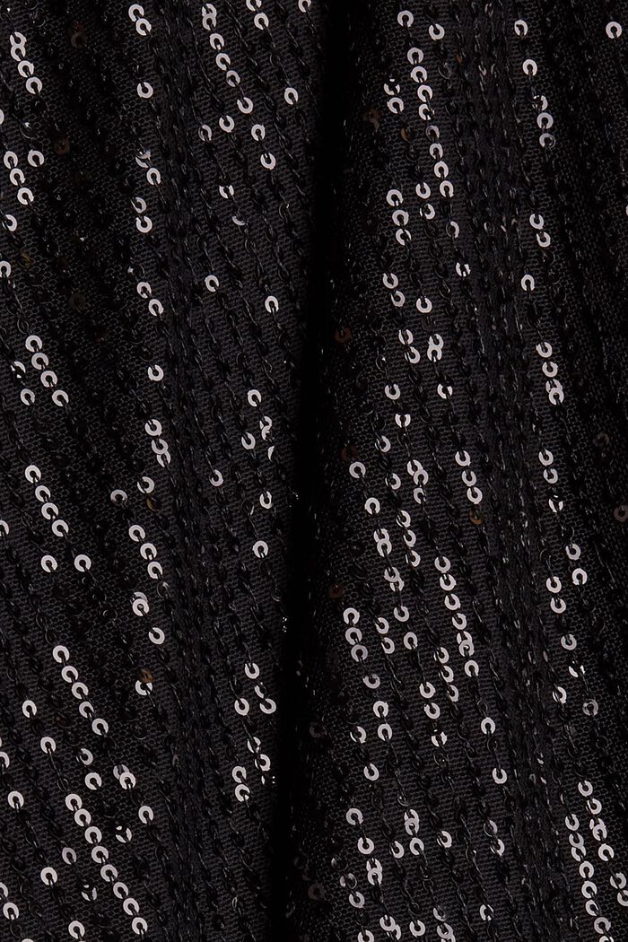 Mini skirt with sequins and gathers, BLACK, detail image number 4