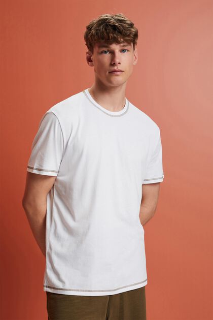 Jersey t-shirt with contrasting seams