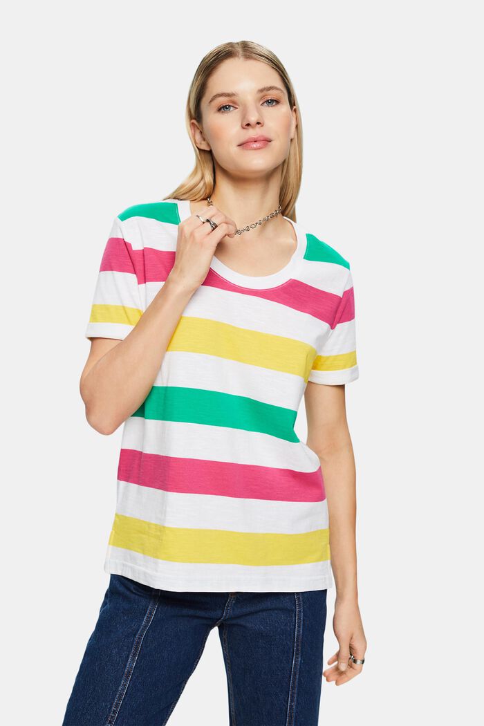 Striped Jersey T-Shirt, YELLOW, detail image number 3