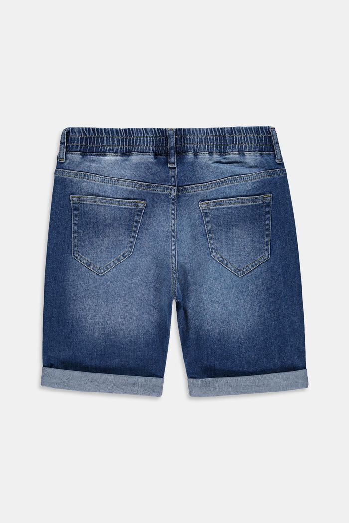 Cotton denim shorts with an elasticated waistband