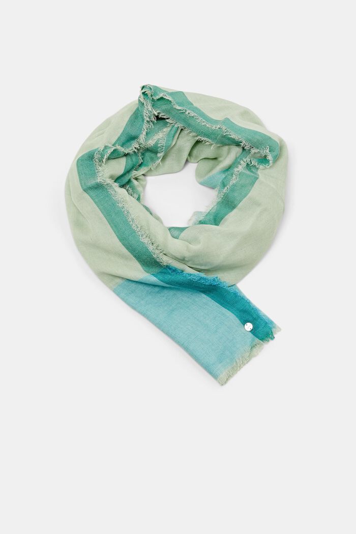 Tri-tone woven scarf, AQUA GREEN, detail image number 0