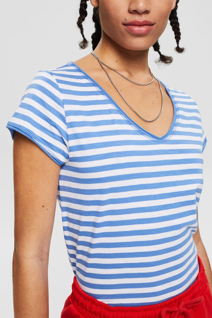 Striped T-shirt in organic cotton, LIGHT BLUE LAVENDER, detail image number 0